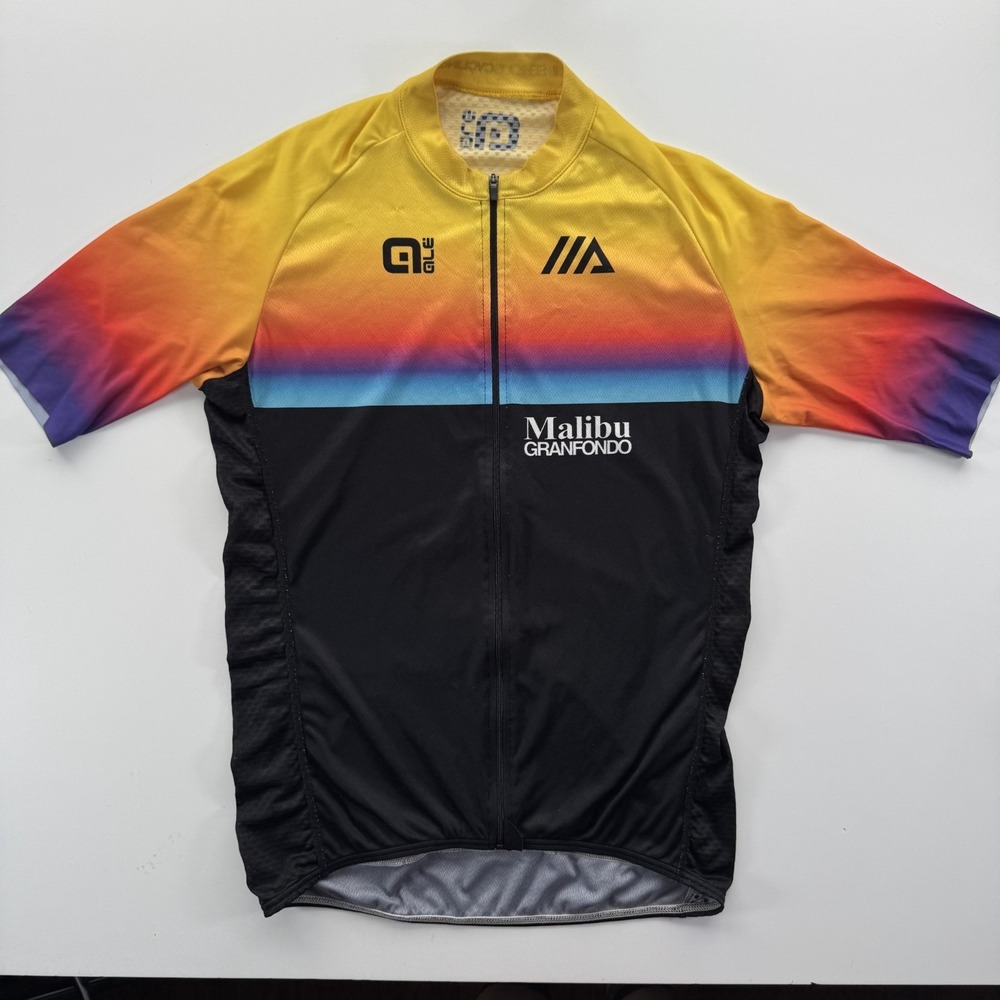 ALE Short Sleeve Cycling Full Zip Jersey Mens XL Malibu Granfondo Made in Italy